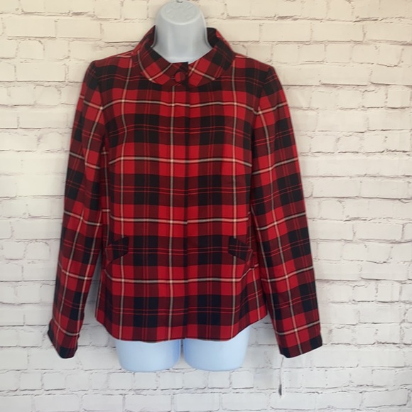 Pendleton virgin wool plaid red zip jacket - Picture 4 of 13